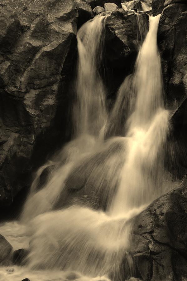 Boulder Falls in Black and White Photograph by Bruce Bley
