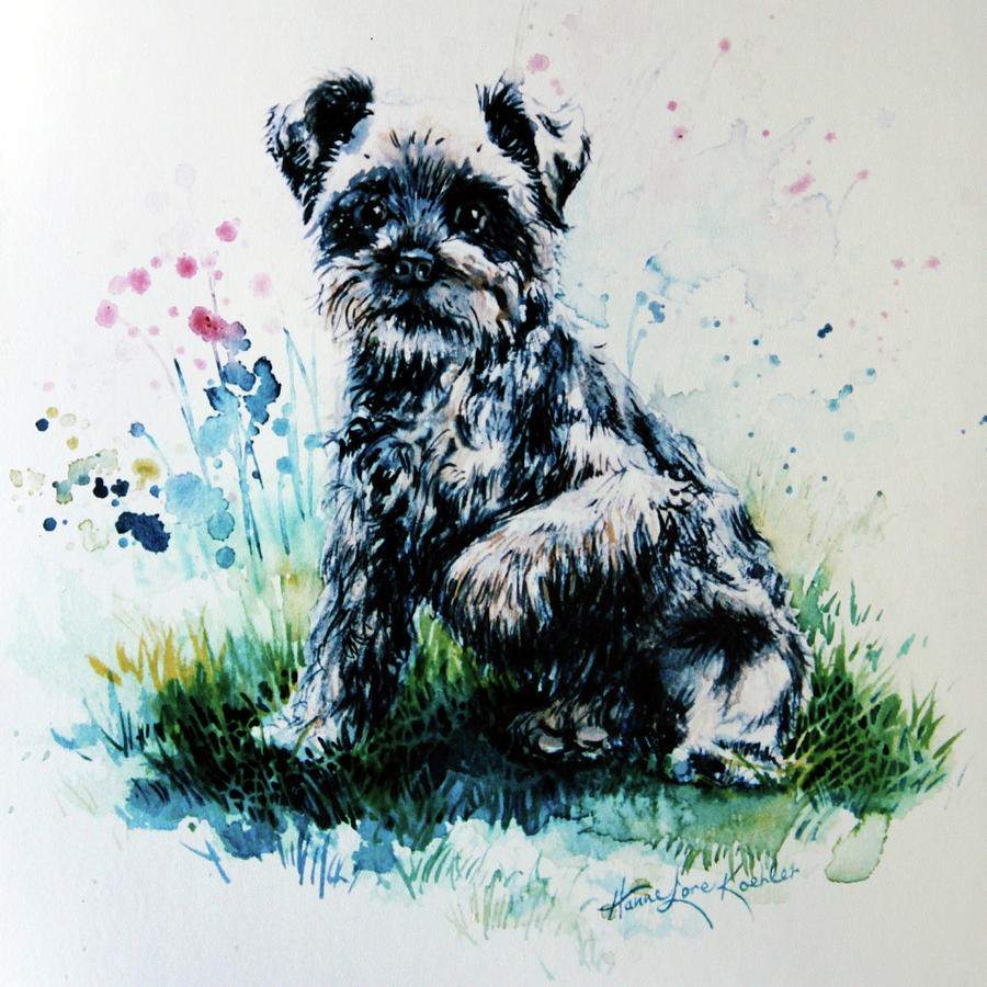Dog Painting - Bouncer by Hanne Lore Koehler