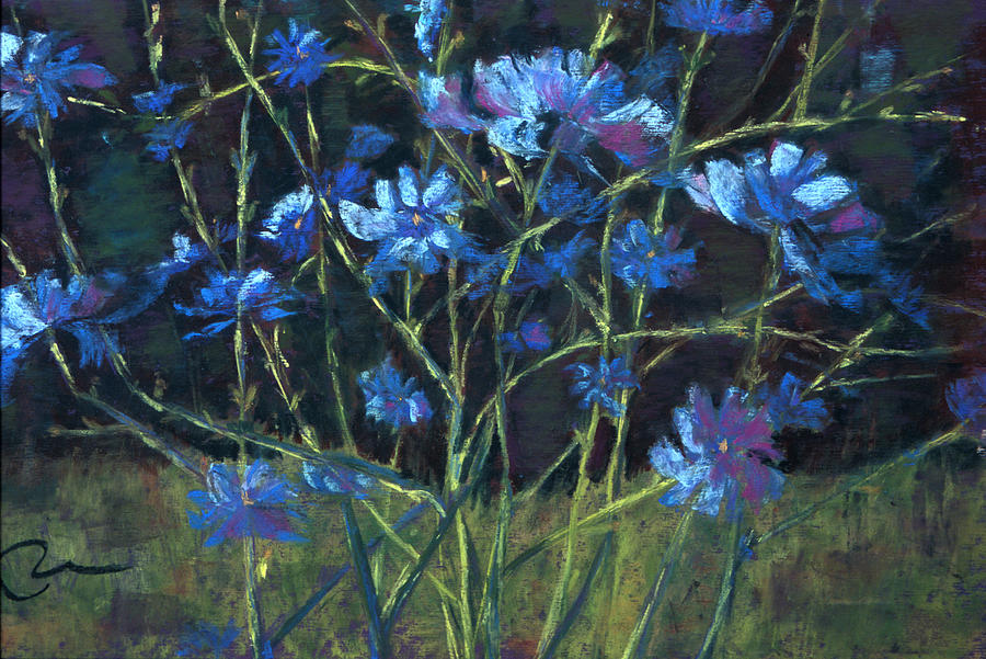 Colorado Foothills Painting - Bouncing Chicory by Cheryl Whitehall