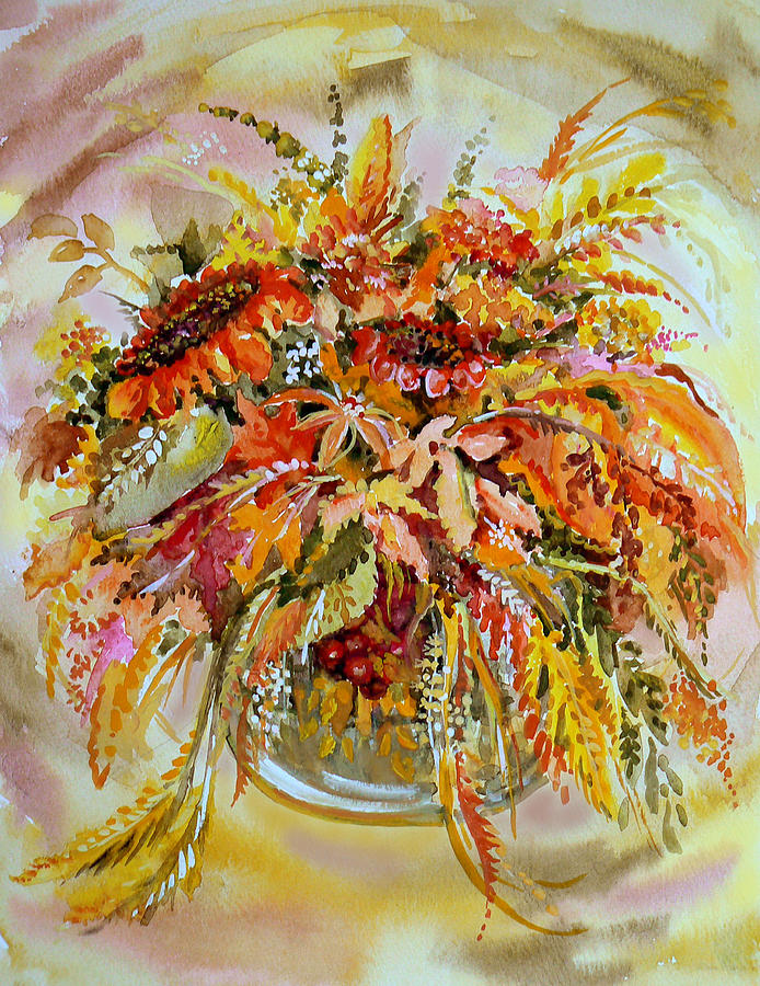 Bouquet of leaves Painting by  Svetlana Nassyrov