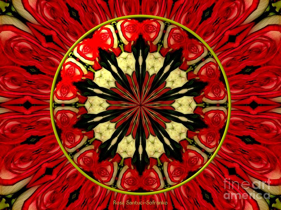 Rose Photograph - Bouquet of Roses kaleidoscope 8 by Rose Santuci-Sofranko