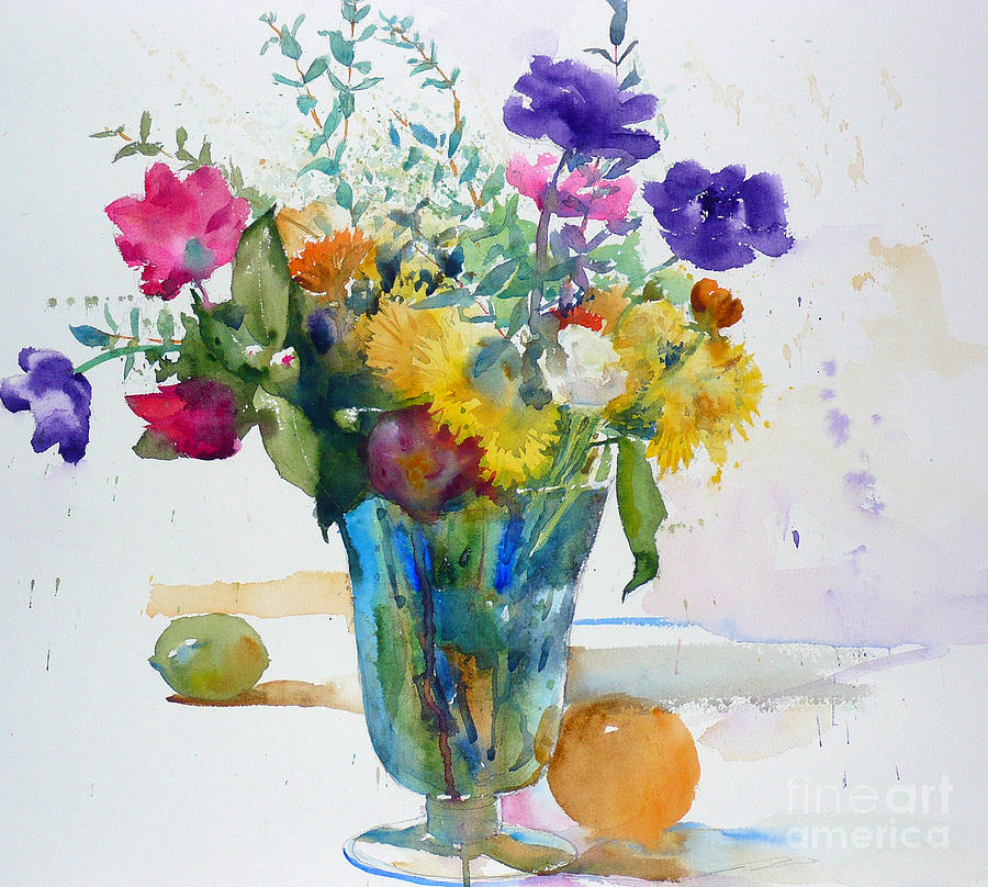 Bouquet study with anemones Painting by Andre MEHU - Fine Art America