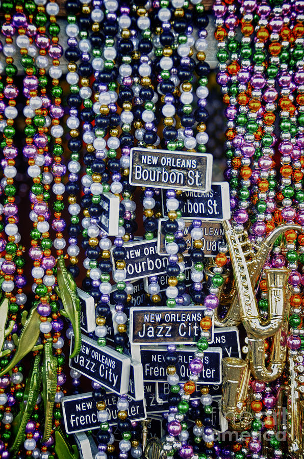 Bourbon St. Mardi Gras Beads Photograph by Jeanne  Woods