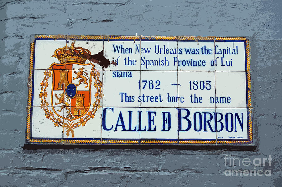 Bourbon Street Historic Plaque French Quarter New Orleans Cutout Digital Art Digital Art by Shawn OBrien