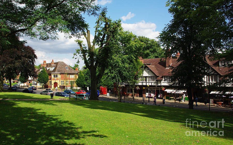 Cottage Photograph - Bournville Village Green by John Chatterley