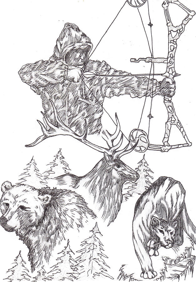 Bow Hunter Drawing by Audrey Snead