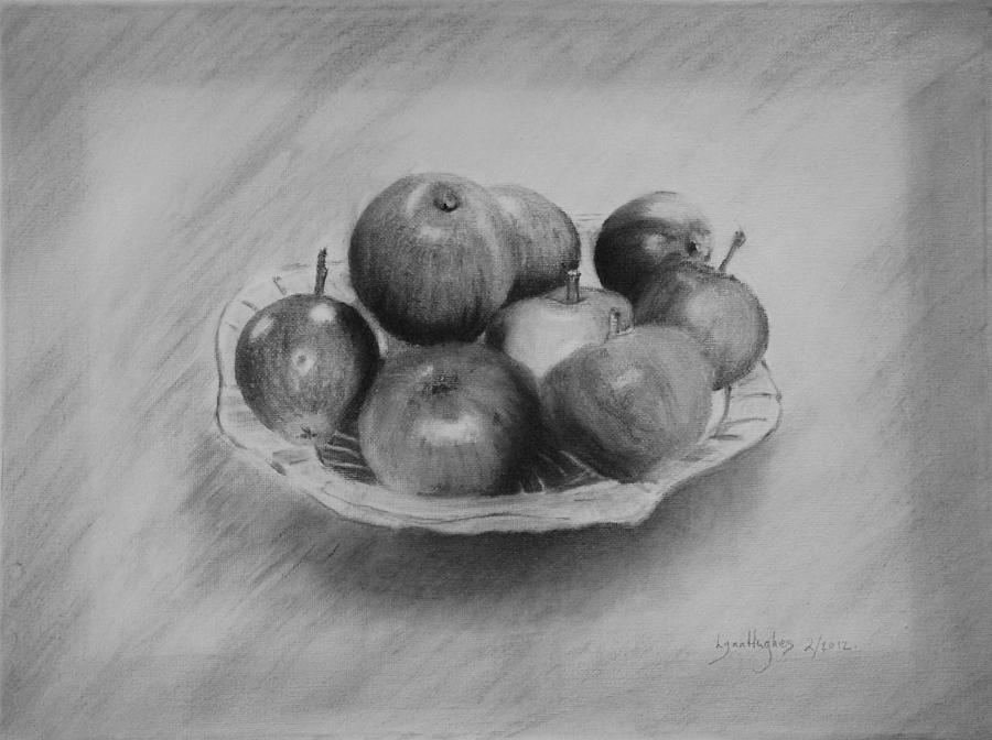 Bowl Of Apples Drawing by Lynn Hughes