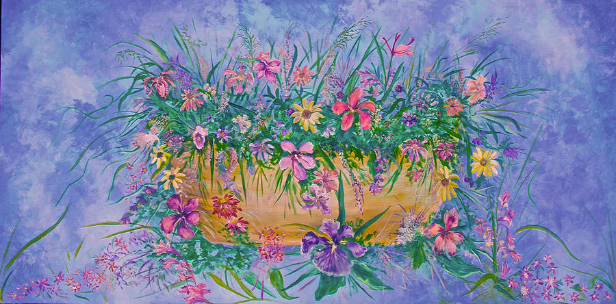 Bowl of Flowers Painting by Virginia Bond