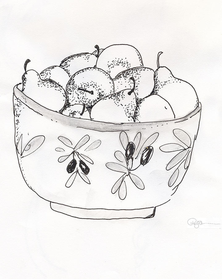 Bowl of Pears Painting by Pamela  Corwin