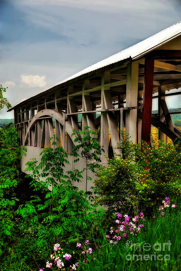 Bridge Photograph - Bowsers Covered Bridge in May by Lois Bryan