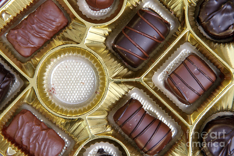 Box Of Chocolates, One Missing Photograph by Photo Researchers