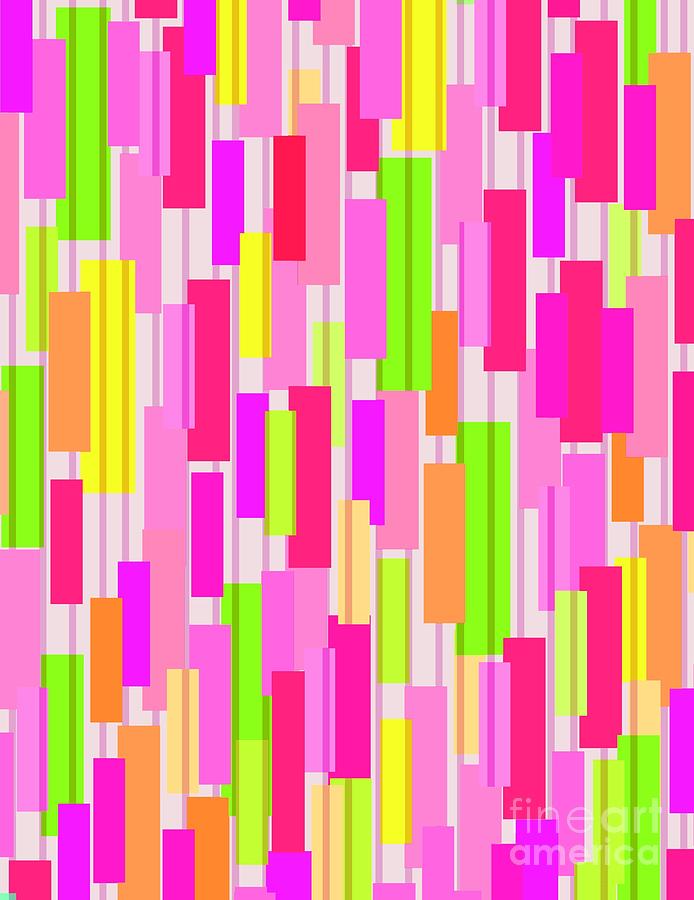 Abstract Digital Art - Boxed Stripe by Louisa Knight