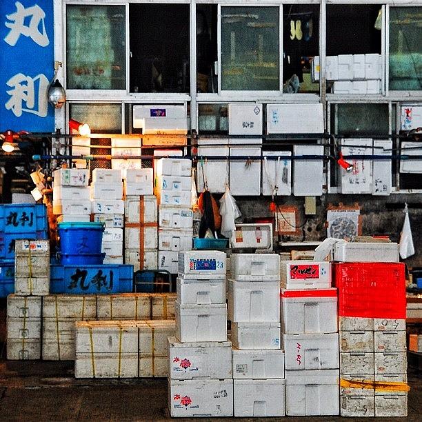 Fish Photograph - Boxes #tsukiji #fish #market #ginza by Kafin Noeman