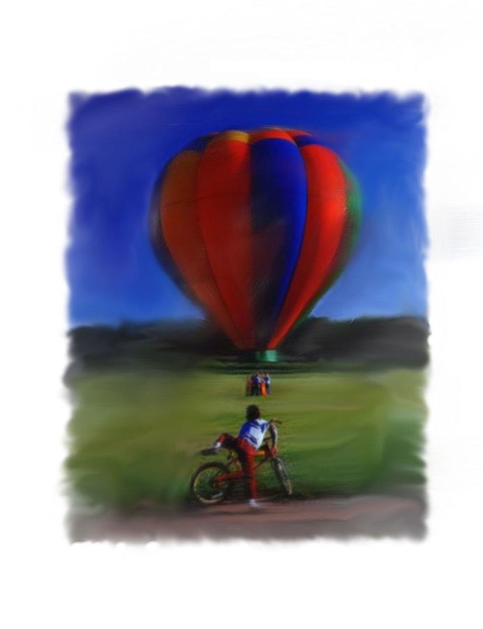 Boy  and Balloon Digital Art by Mary M Collins