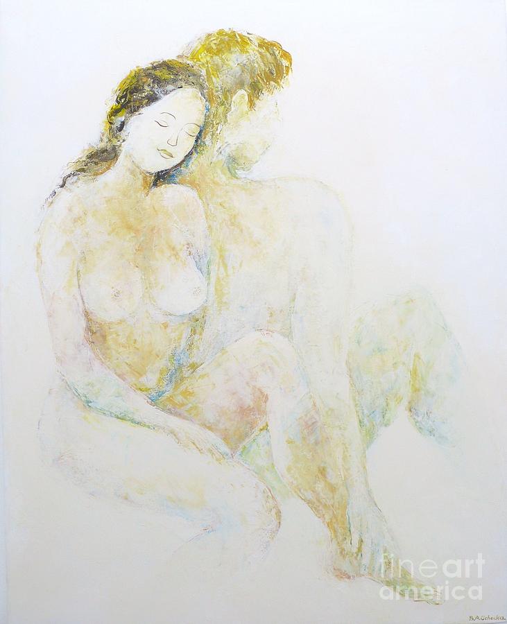 Boy and Girl Painting by Barbara Anna Cichocka