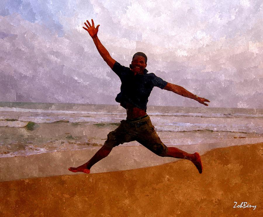 Boy In The Beach Painting Painting by Zoh Beny - Fine Art America