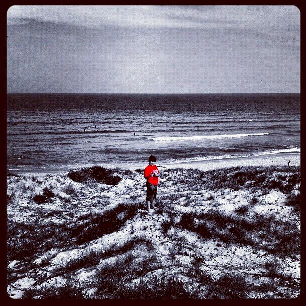 Beach Photograph - Boy In The Dunes #iphoneography by Kendall Saint