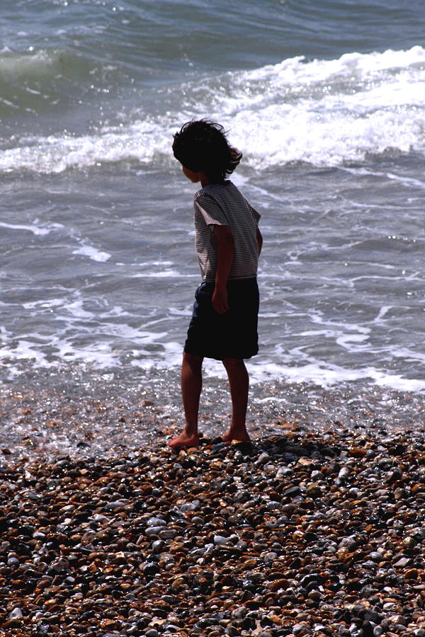 Pebbles Photograph - Boy On The Beach by Terry Beecher