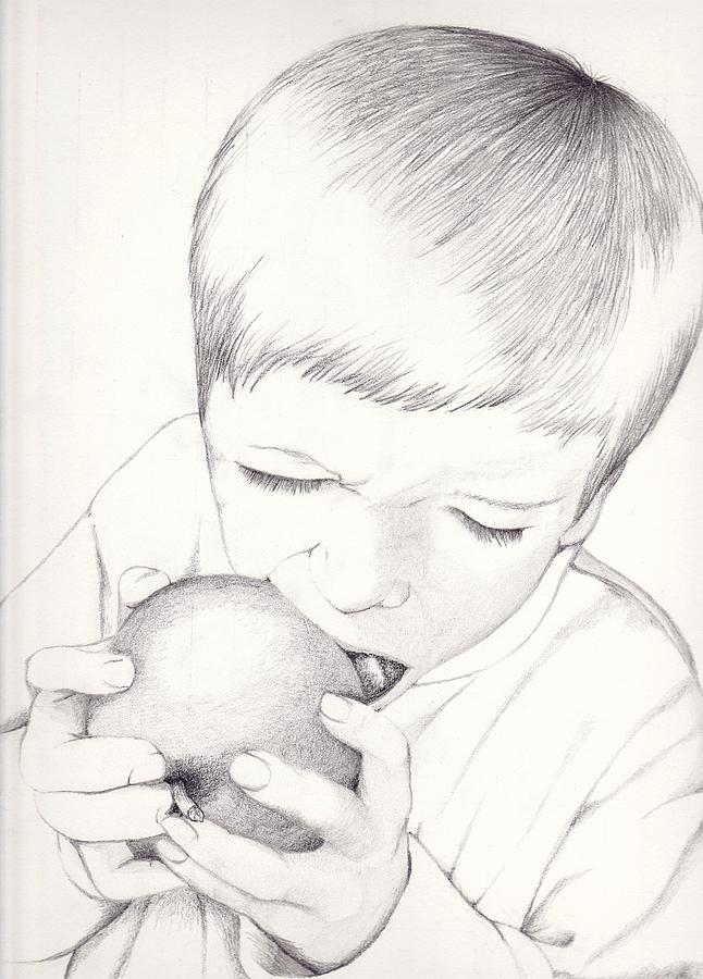 Boy with Apple Photograph by Kelly Hazel