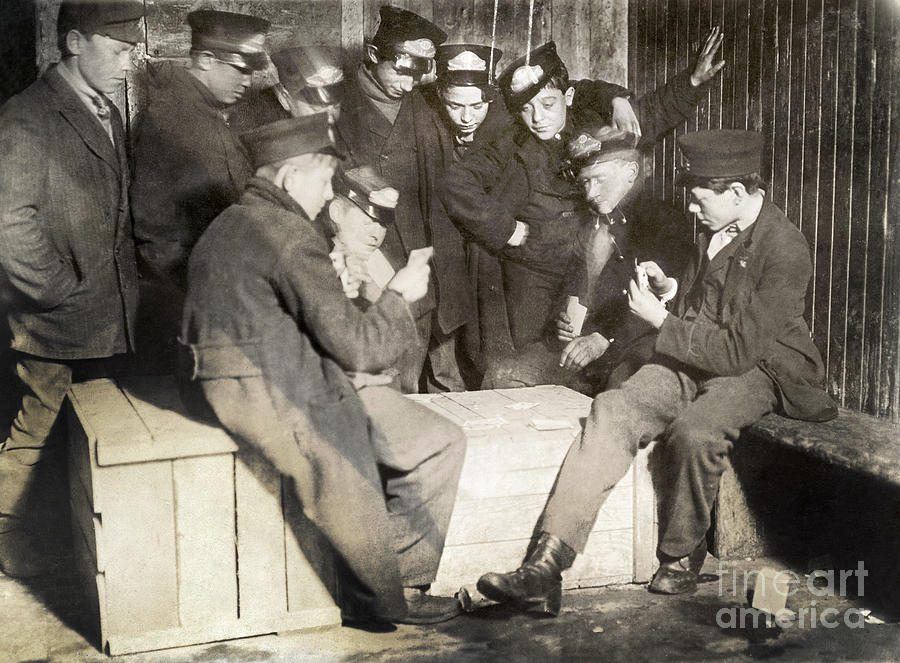 Hartford Photograph - Boys Playing Poker, 1909 by Granger
