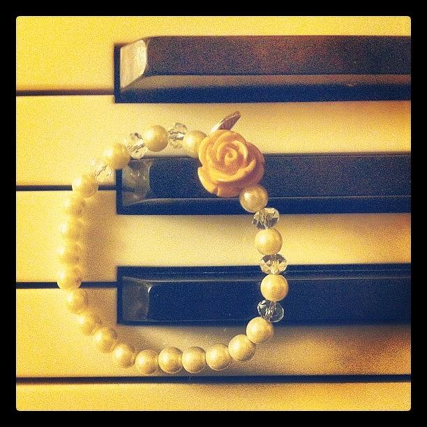 Music Photograph - #bracelet #piano #rose #new by Elitsa Bakalova