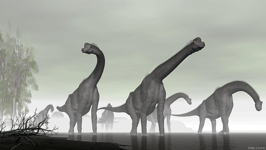 Brachiosaurus Digital Art by Walter Colvin