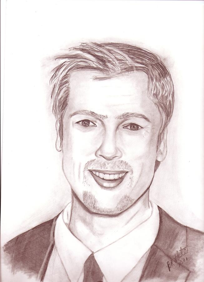 Brad Pitt Drawing by Brian White