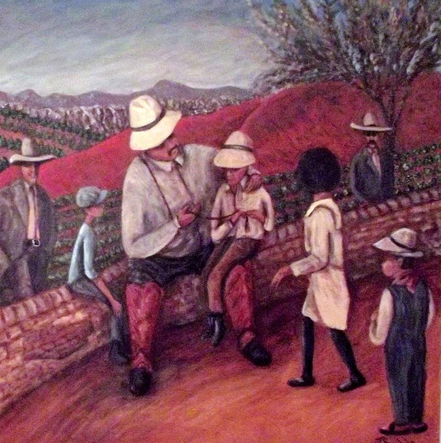 Pancho Villa Painting - Braiding Leather by James R Sanchez