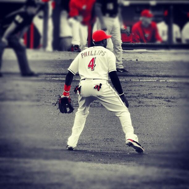 Cincinnati Reds Photograph - Brandon Phillips Playing Some D by Reds Pics