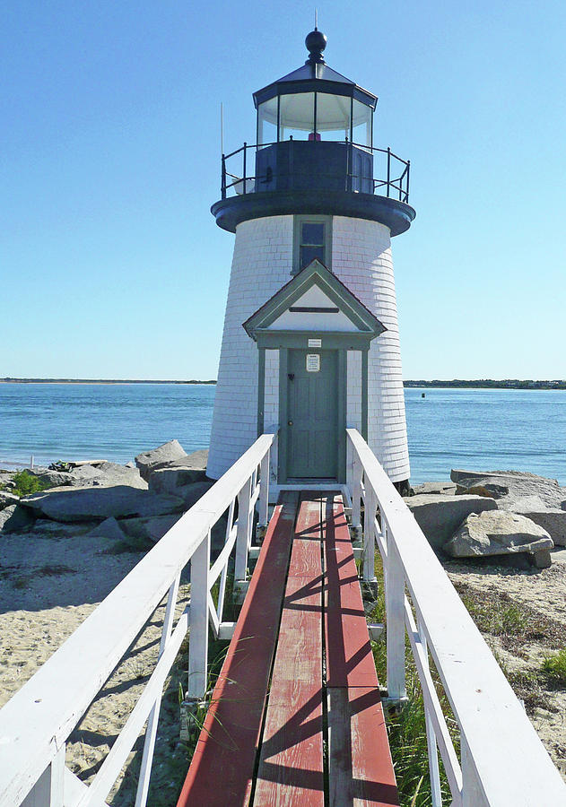 Boat Photograph - Brant Point Lighthouse by Becky Lodes