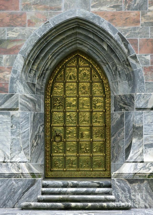 Brass Book of Genesis Door Photograph by Sabrina L Ryan