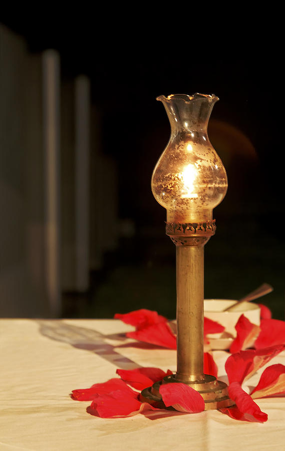 Flower Photograph - Brass Candle Romance by Kantilal Patel