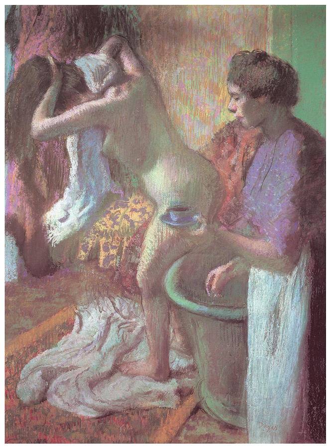 Edgar Degas Pastel - Breakfast after the Bath by Edgar Degas