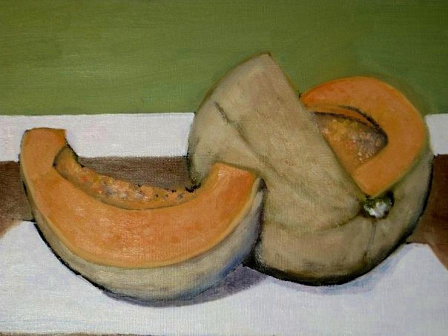 Still Life Painting - Breakfast Cantaloupe by Fran Atchison
