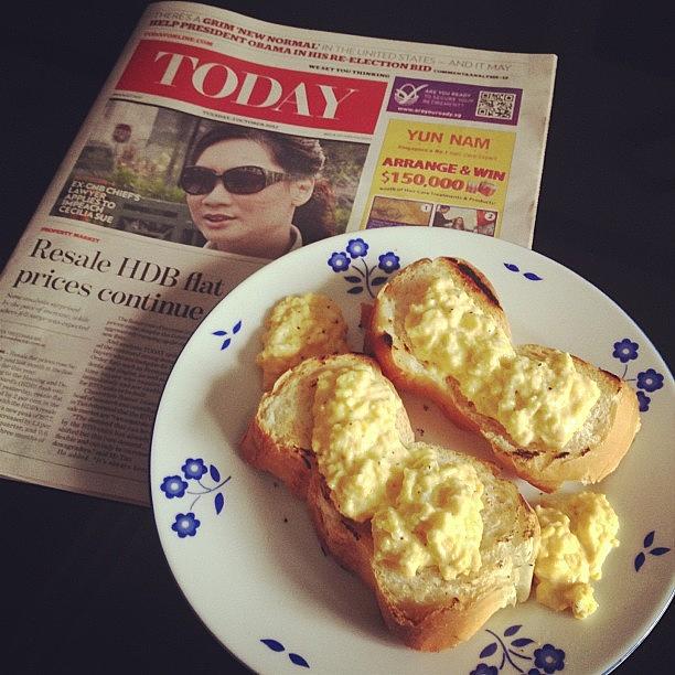 Cheese Photograph - #breakfast #enjoy #newspaper #read by Jerry Tang