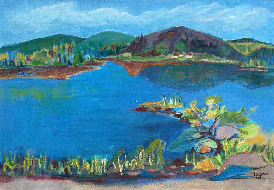 Breakwater on the Great Sacandaga  Painting by Betty Pieper