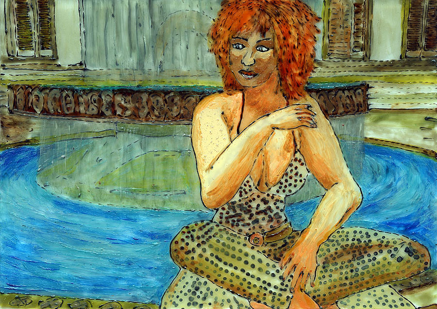 Brenda at the Fountain of Youth Painting by Phil Strang