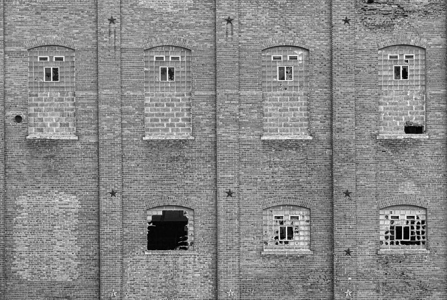 Brick Wall Broken Windows BW Photograph by James BO Insogna