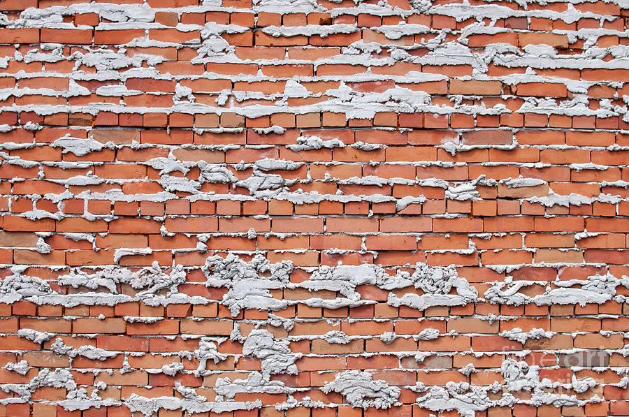 Brick wall with mortar Photograph by Les Palenik