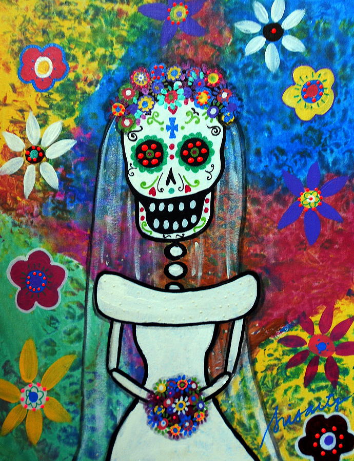 Bride Day Of The Dead Painting by Pristine Cartera Turkus