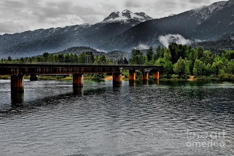Bridge and Mountains British Columbia  Photograph by Elaine Manley