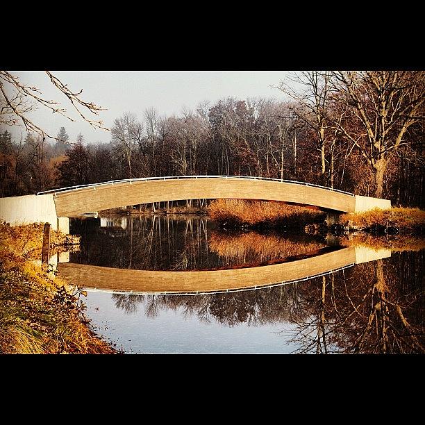 Nature Photograph - #bridge #reflection. #beautiful by Aran Ackley