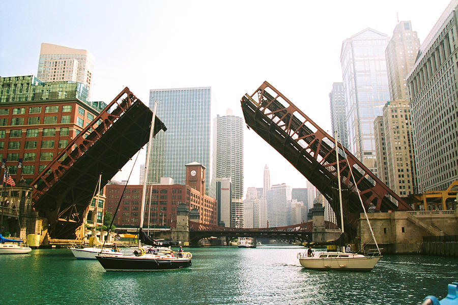 Chicago Bridge Photograph by Claude Taylor