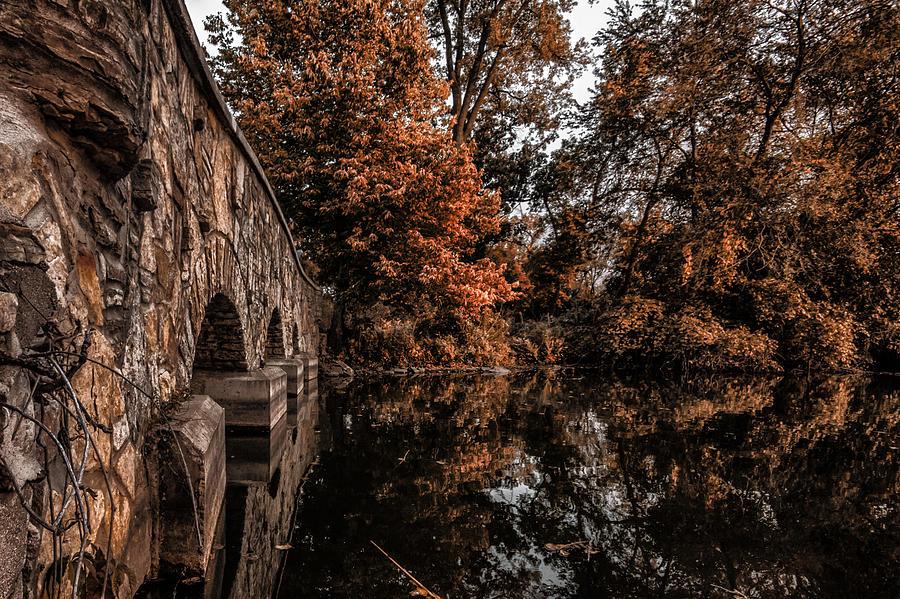 Bridge to Autumn Photograph by Tom Gort