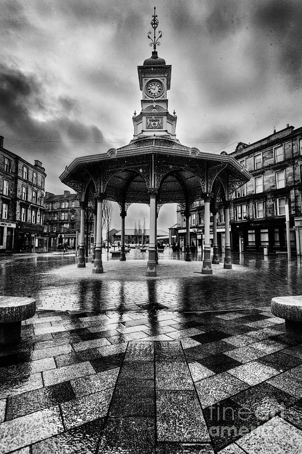 Black And White Photograph - Bridgeton Cross Bandstand Glasgow by John Farnan