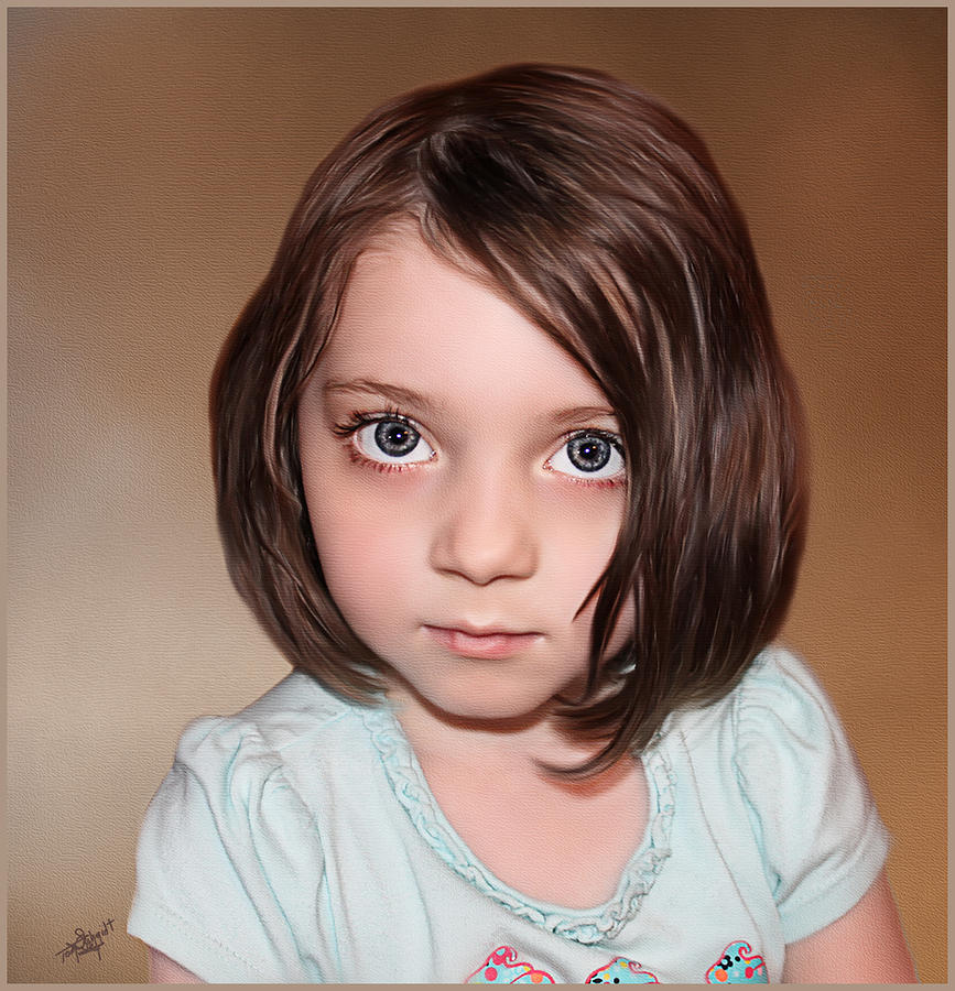 Children Painting - Bright Eyes by Tom Schmidt
