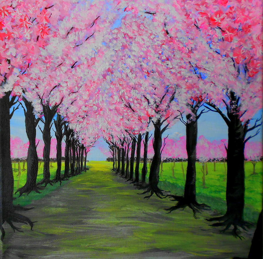 Pink Trees Painting - Bright future by Tifanee  Petaja