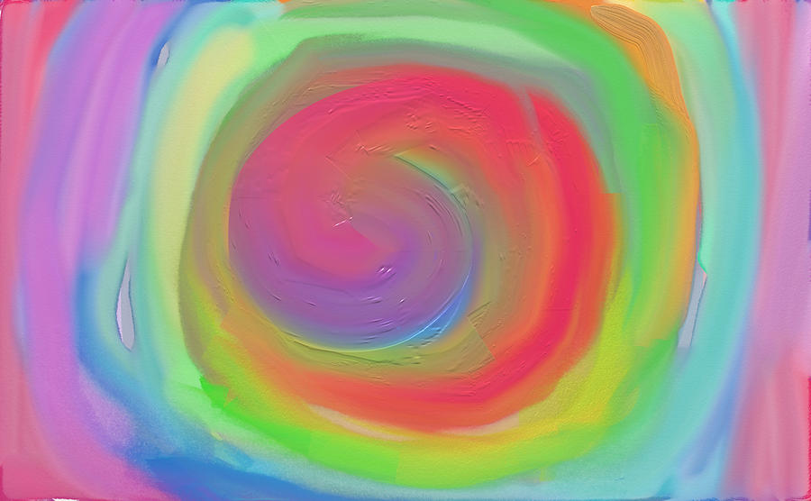 Bright Spiral Painting by Naomi Jacobs