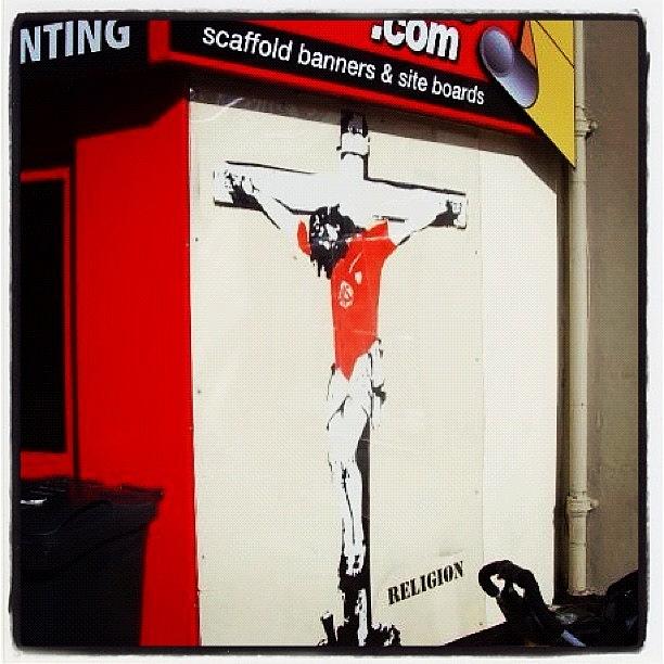Jesus Christ Photograph - #bristolgraffiti #bombing by Nigel Brown