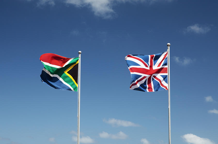British And South African Flags, Sedgefield, Western Cape, South Africa